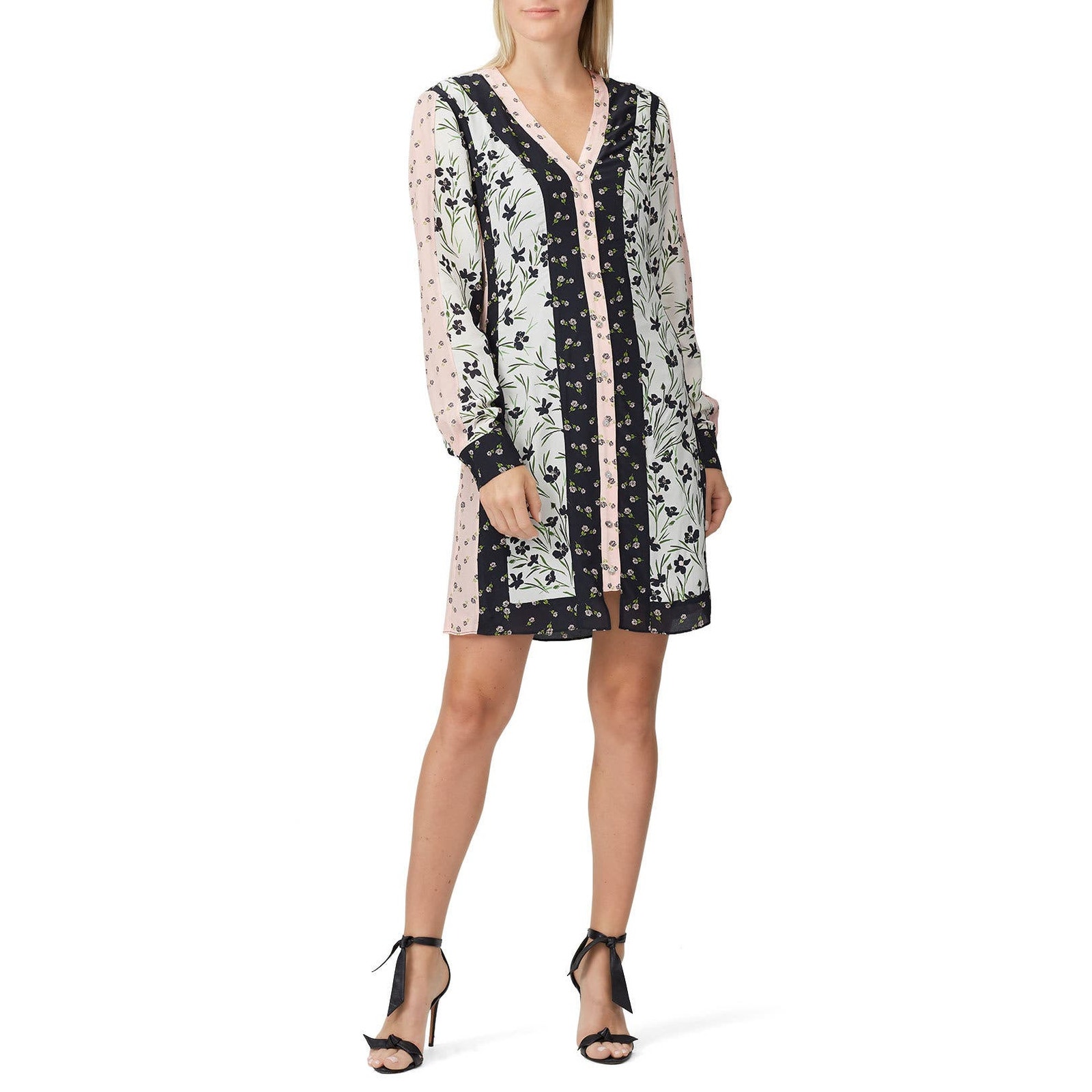 Nicole Miller Tulip Ditzy Floral Long Sleeve Button Down Dress Size 8